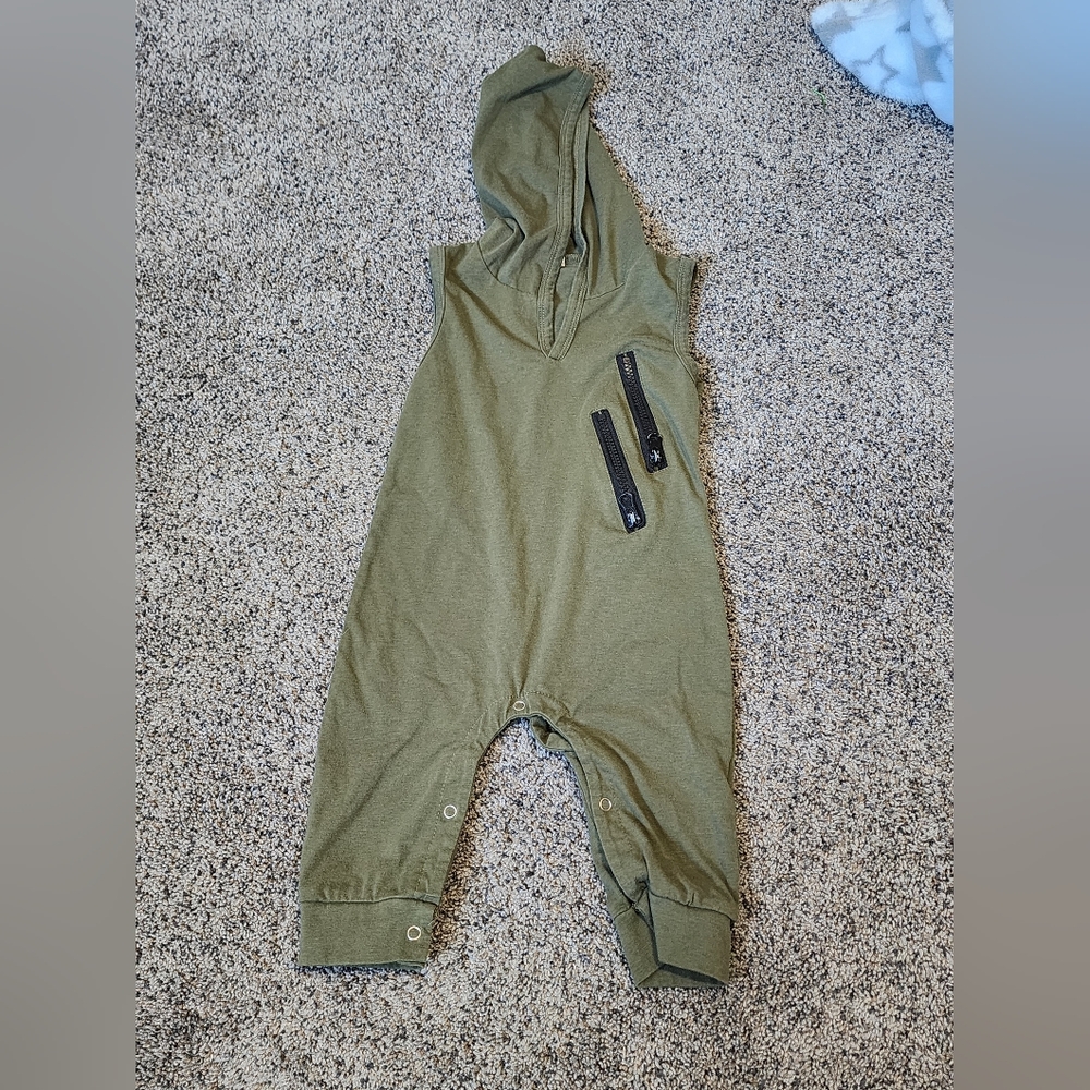 Green Sweatpants with Hood and Full-Body Design